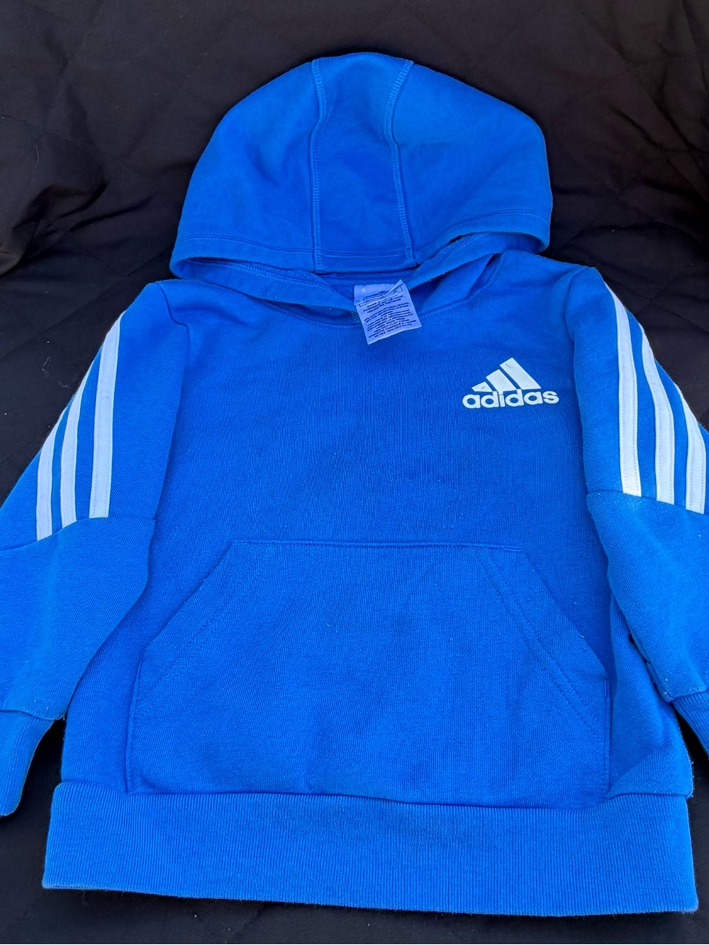adidas Kids Royal Blue Hoodie with White Stripes